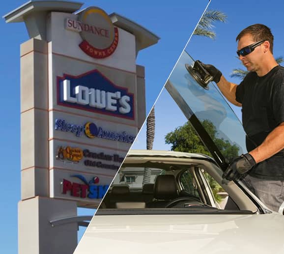 Mobile auto glass technician replacing a windshield at Watson/I-10 (Watson Marketplace, Sundance Towne Center) in Buckeye, AZ