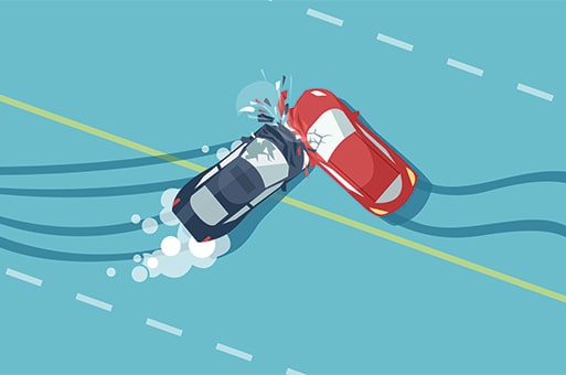 Car crash illustration