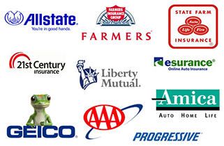 Multiple car insurance company logos