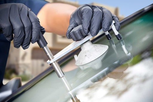 Close up view of technician performing a mobile repair