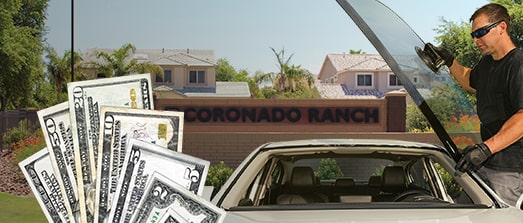 Technician fixing glass on Coronado Ranch street