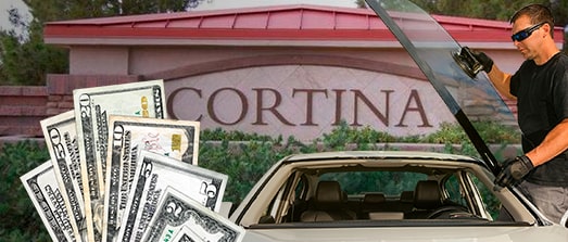 Technician fixing glass on Cortina street