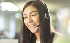 Customer service woman talking on phone