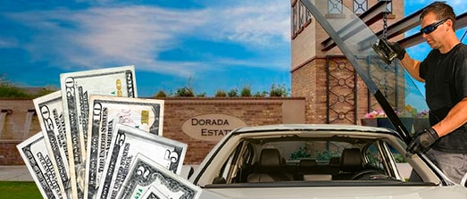 Technician fixing glass on Dorada Estates street