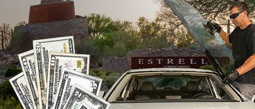 Technician fixing glass on Estrella Mountain Ranch street