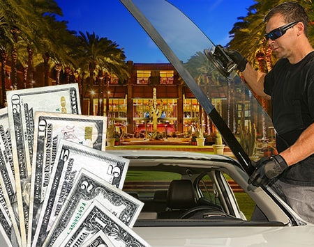 Technician fixing glass on Gainey Ranch street