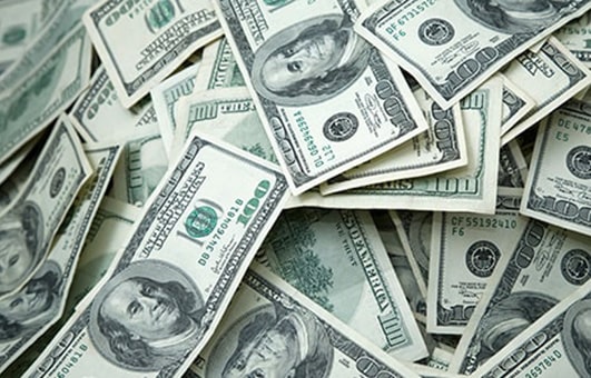 Large pile of money