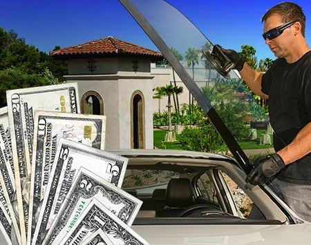 Technician fixing glass on McCormick Ranch street