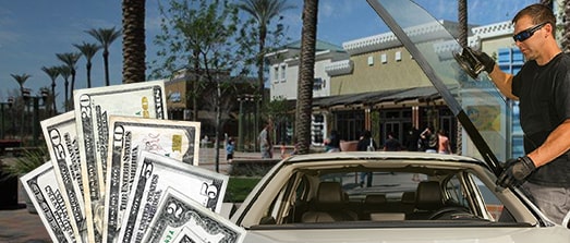 Technician fixing glass on Mesa Riverview street
