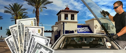 Technician fixing glass on Ocotillo street