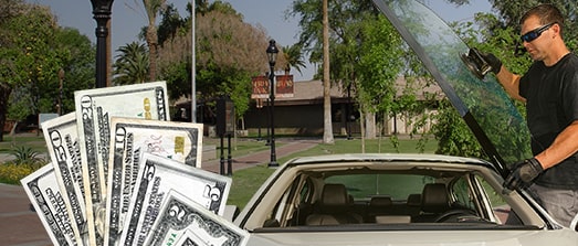 Technician fixing glass on Old Towne District street