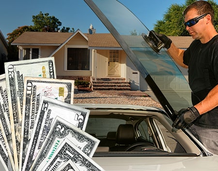 Technician fixing glass on Palm Springs street