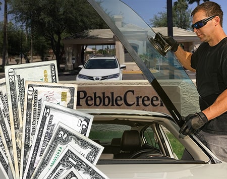 Technician fixing glass on PebbleCreek street