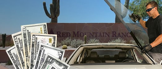 Technician fixing glass on Red Mountain Ranch street