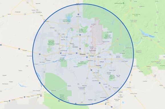 Scottsdale service area map