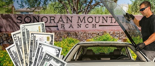 Technician fixing glass on Sonoran Mountain Ranch street