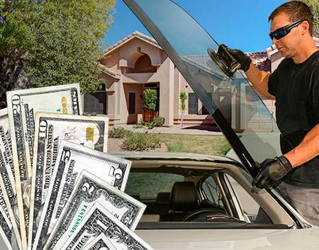 Technician fixing glass on Superstition Mountain Estates street