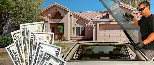 Technician fixing glass on Superstition Mountain Estates street