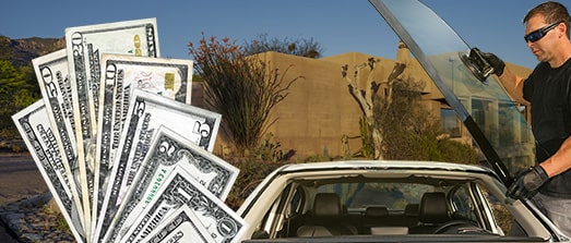 Technician fixing glass on Fountain Hills street mobile