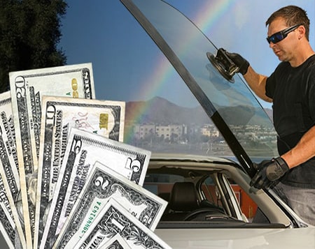 Technician fixing glass on Fountain Hills street