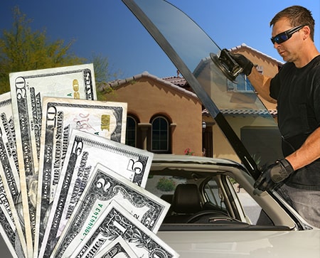 Technician fixing glass on Queen Creek street