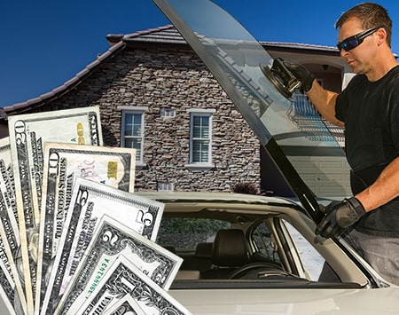 Technician fixing glass on The Ranch street