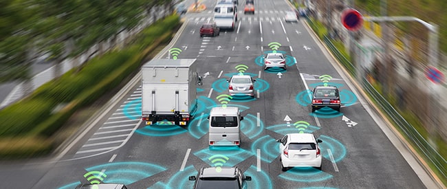 Vehicles with advanced safety systems on highway