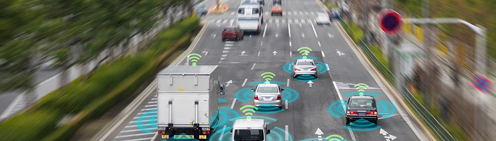 Vehicles with advanced safety systems on highway