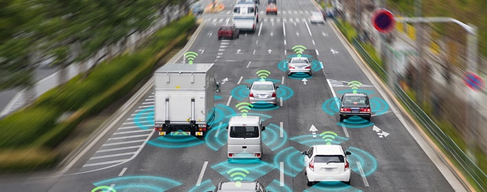 Vehicles with advanced safety systems on highway