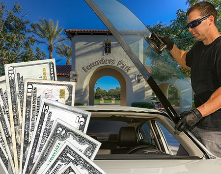 Technician fixing glass on Verrado street